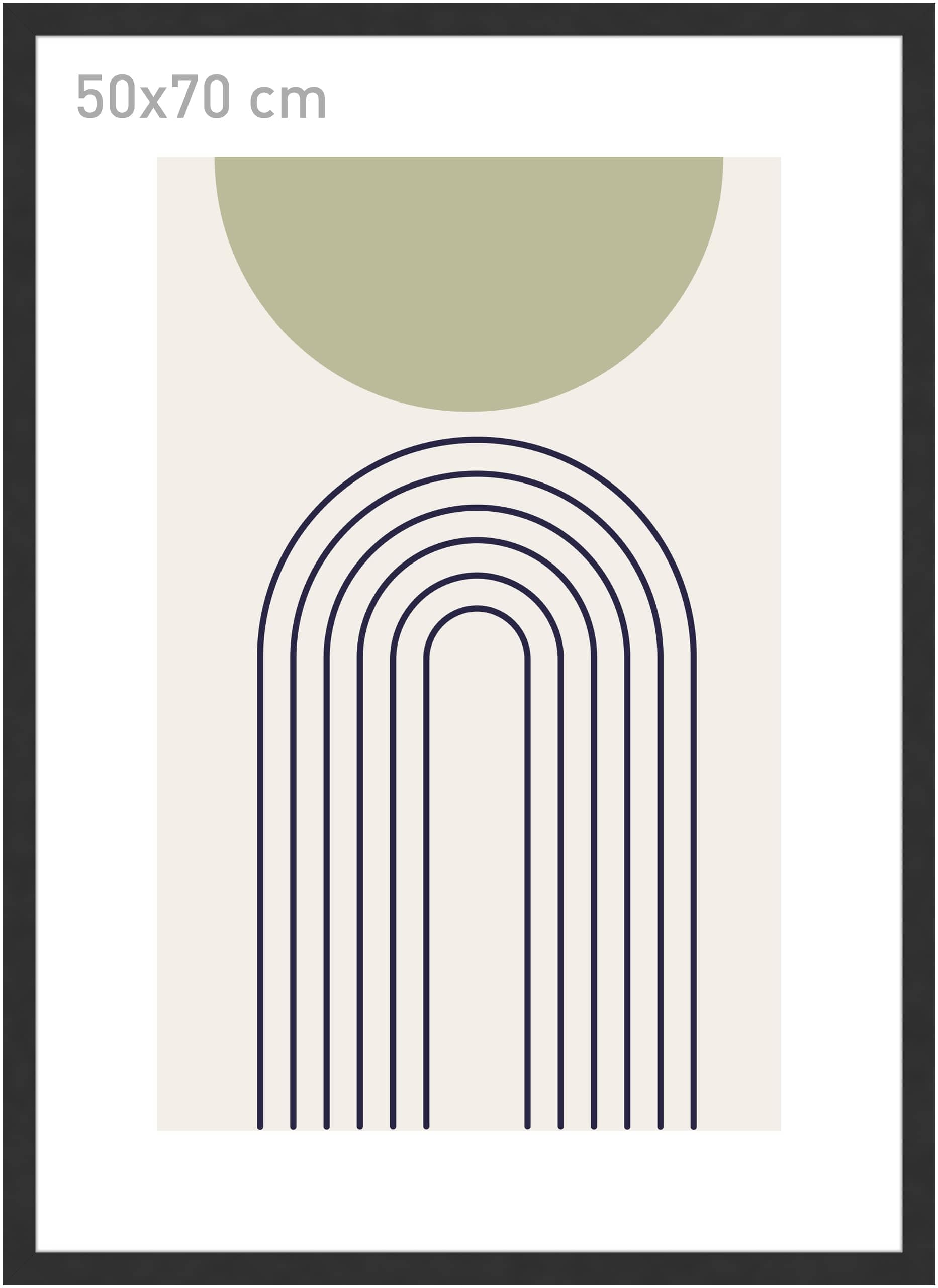 Accent By Nielsen Black Velino Picture Frame - 50X70cm - With Glass Front - Ready-To-Hang With Contemporary Poster Print