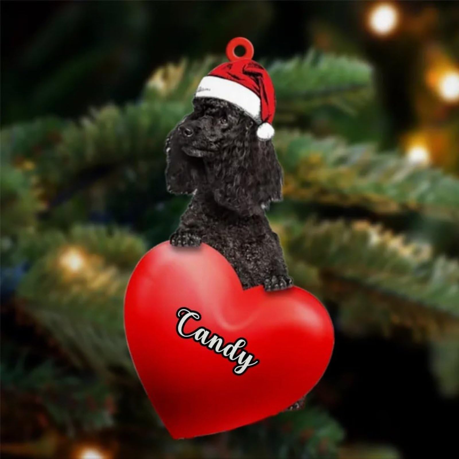 Luckluccy Miniature Poodle Black Custom Christmas Love Acrylic Ornament, Christmas Ornament 2025,Gifts For Dog Lover,Dog Tree Decor