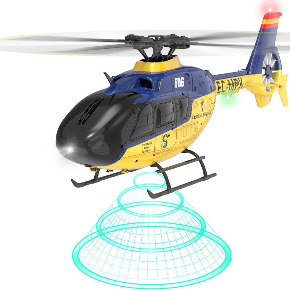 YU Xiang F06 EC-135 RC elicottero, 1/36 a 6 canali senza spazzole 3D/6G RC Elicottero modello giocattolo per principianti (versione TF)