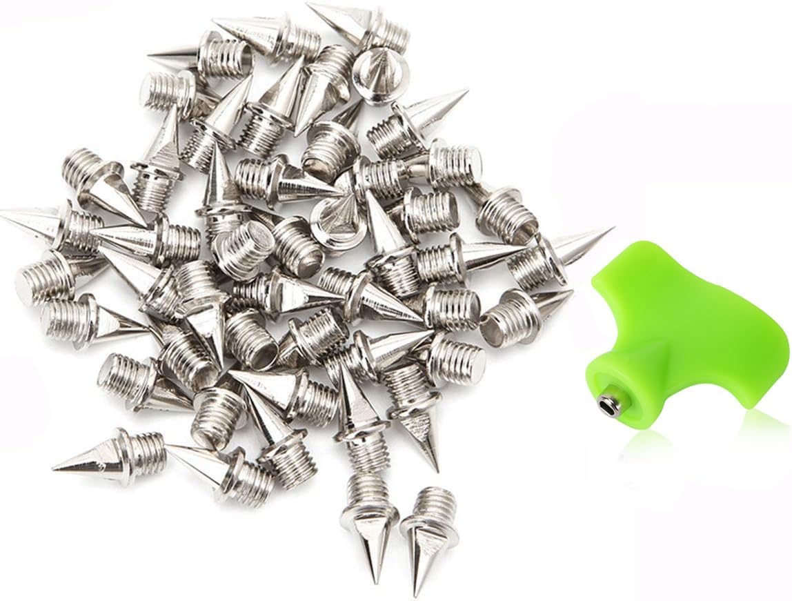 120pcs Stainless Steel Track and Cross Country Spikes with Spike Wrench, Replacement Spikes for Sprint Sports Short Running Shoes