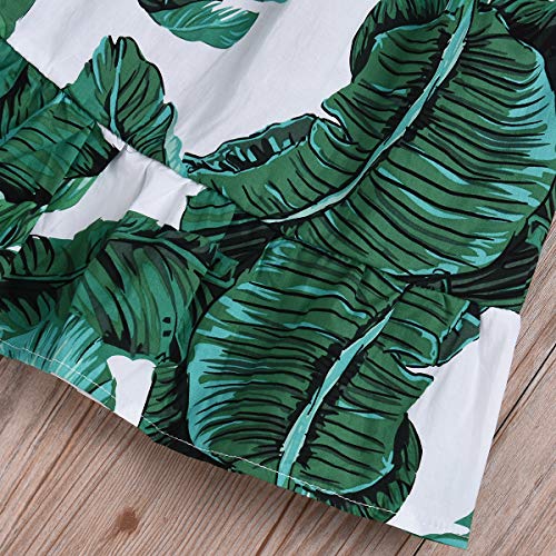 Boebnozcv Toddler Baby Girl Strap Banana Leaf Print Strappy Cold Shoulder Cropped Top + Long Skirts Outfits Clothes Set  thumb #7