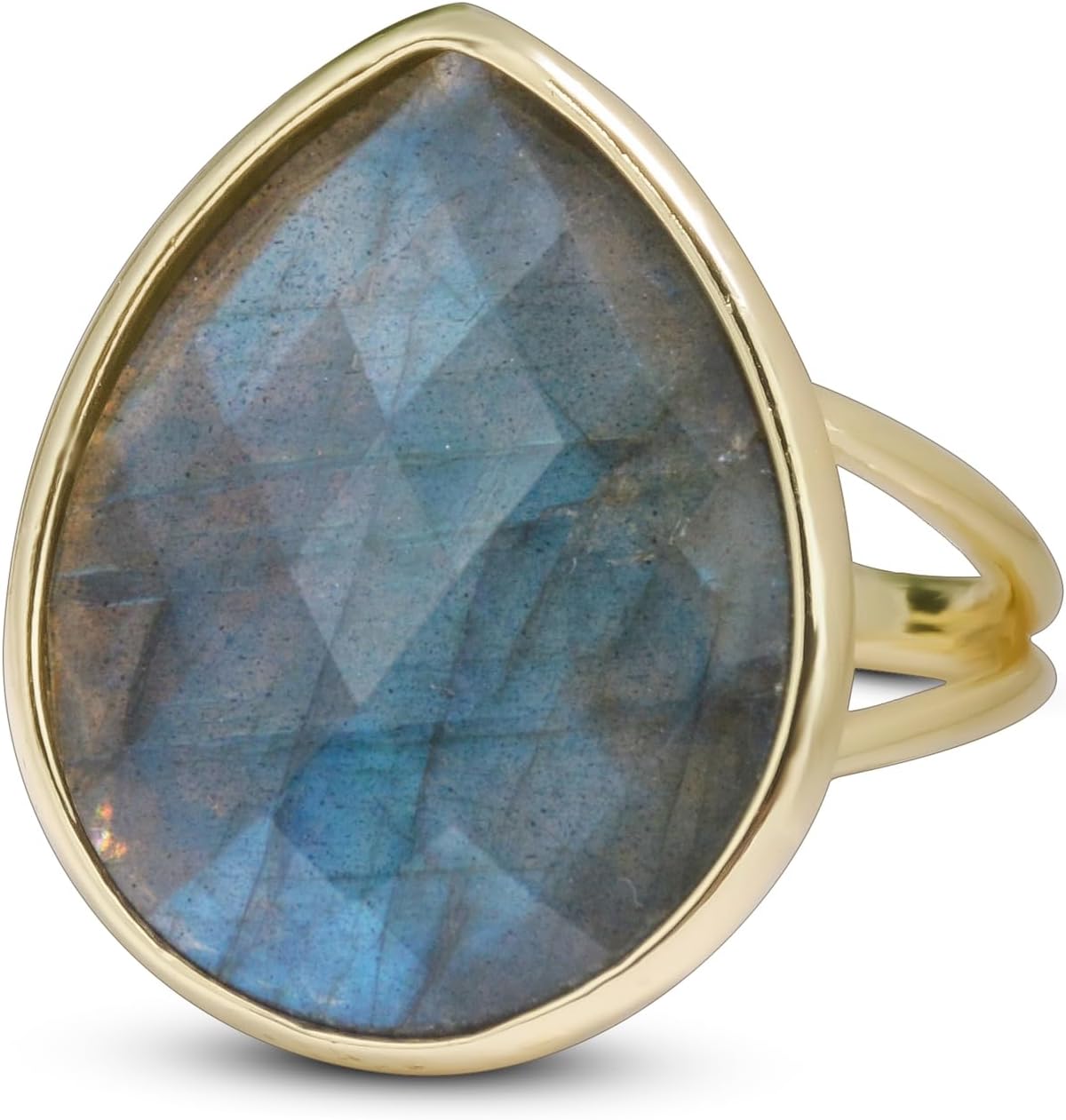 Crystal Ring for Women, Natural Rose Quartz Green Fluorite Ring for Her, Teardrop Shape Gemstone Ring, Handmade rose quartz Jewelry Adjustable Ring.