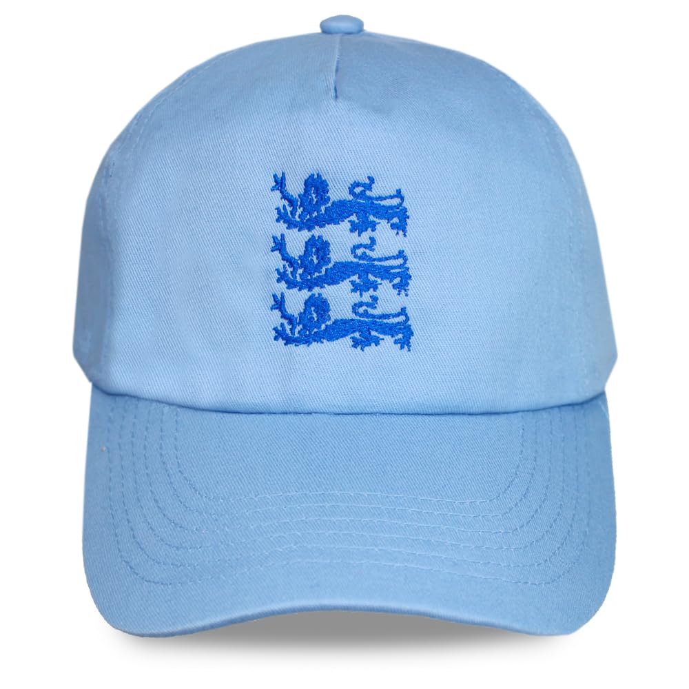 Teddyt's Women's Light Blue 3 Lions England Embroidered Blue Baseball Cap Hat
