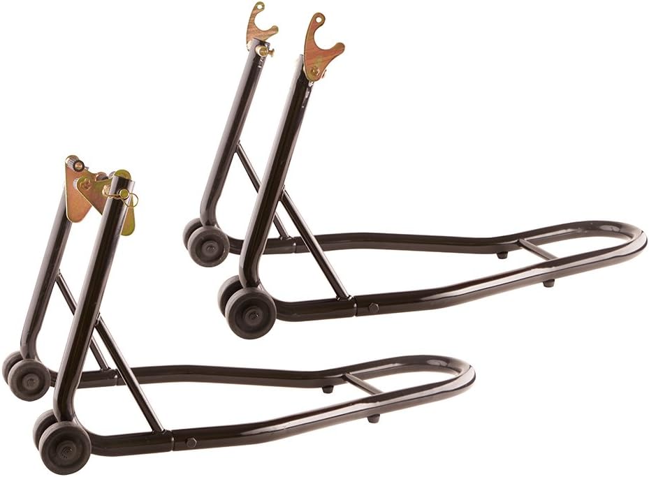 Auto Companion Motorcycle Paddock Stand Set Front and Rear Paddock Stands