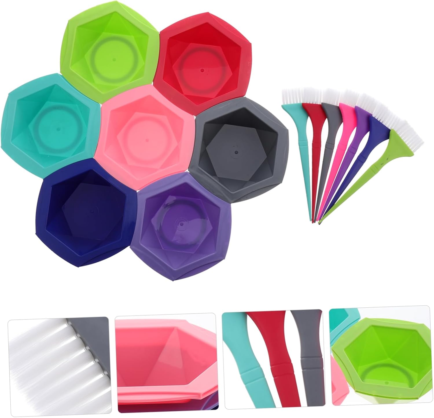 FOMIYES 7sets Hair Dye Kit with Bowls and Brushes Essential Hairdressing Supplies for Salon and Diy Use Includes Color Mixing Bowls and Tinting Brushes for Easy Application