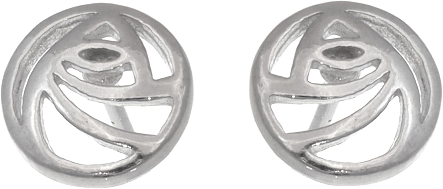 Alexander Castle Charles Rennie Mackintosh 925 Sterling Silver Earrings for Women - Stud Earrings with Jewellery Gift Box - 8mm x 8mm