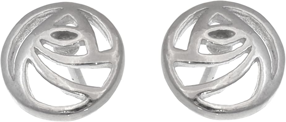 Alexander Castle Charles Rennie Mackintosh 925 Sterling Silver Earrings for Women - Stud Earrings with Jewellery Gift Box - 8mm x 8mm