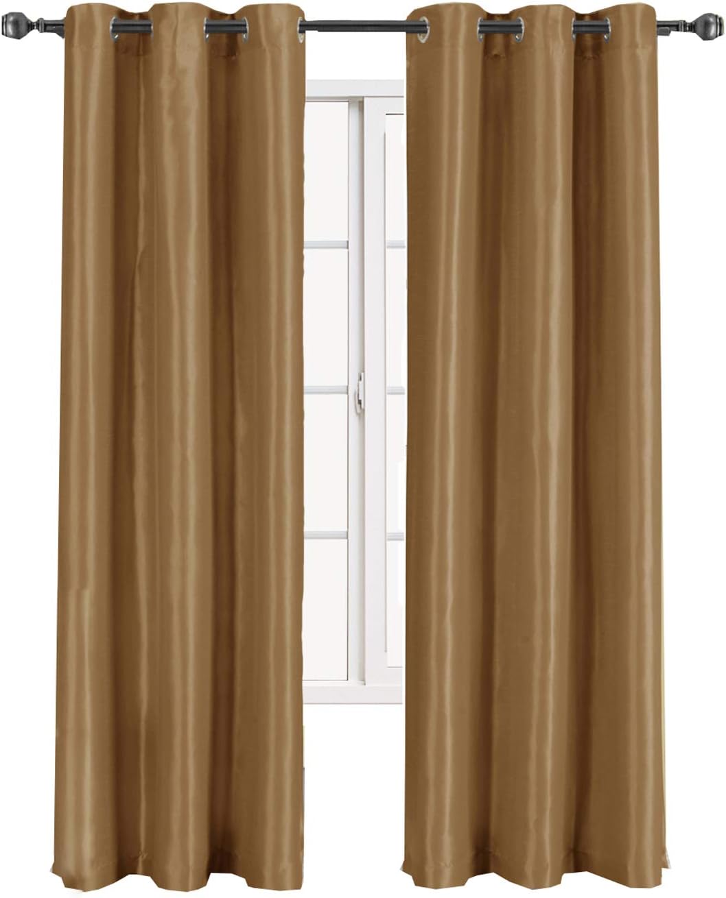 sheetsnthings Soho 42-Inch Wide x 108-Inch Long, Single Grommet Top Thermal Blackout Curtains, Mushroom