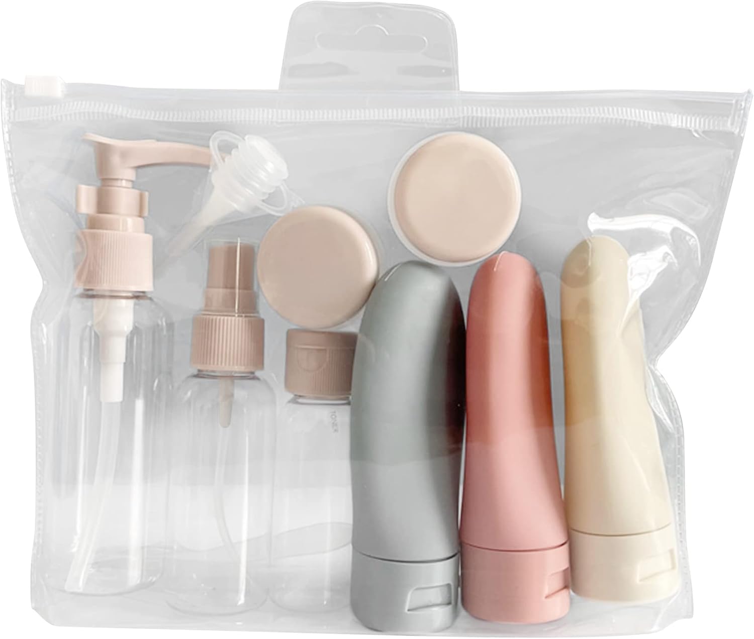 Travel Bottles for Toiletries, 11 PCS Leak Proof Refillable Squeezable Containers Set, Empty Plastic Travel Size Bottles for Shampoo, Conditioner, Cosmetic, Shower Gel, Multi-Colored-image-6