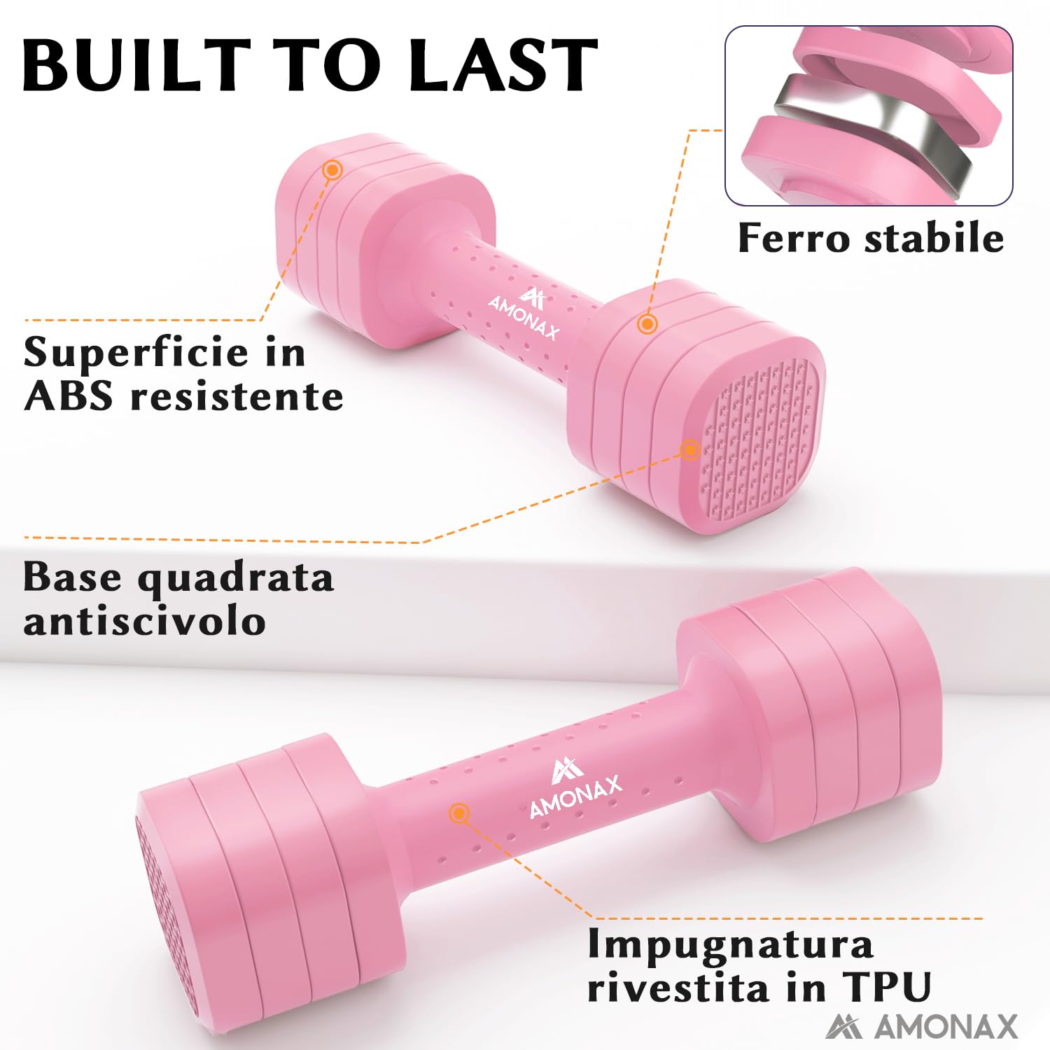 Manubri Regolabili 4-in-1 Amonax – Da 1 A 2.5 Kg Per Allenamenti A Casa!