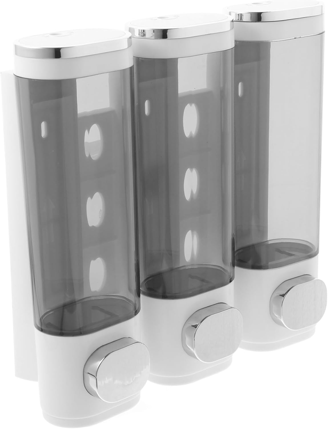 TOYANDONA Manual 3-in-1 Wall-Mounted Shampoo and Soap Dispenser, Leak-Proof Liquid Soap Holder for Shower Room Bathroom Use