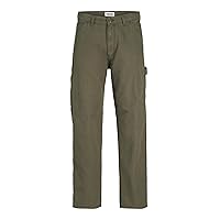 JACK & JONES Jpsteddie Jjbarkley-Pantaloni Carpenter Cargo, Olive Night
