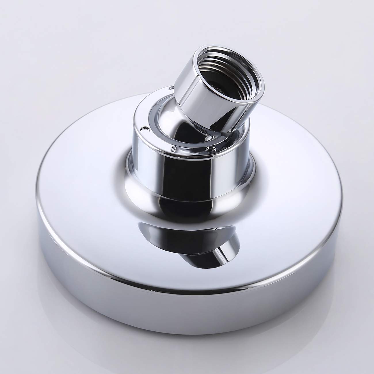 KES Regendusche Duschkopf Solardusche Brausekopf Duschbrause Dusche Ersatz Kopfbrause Regenduschkopf Rund Einbauduschkopf Schwenkbar Anti-Kalk-Düsen Poliert Chrom, J335S4-CH