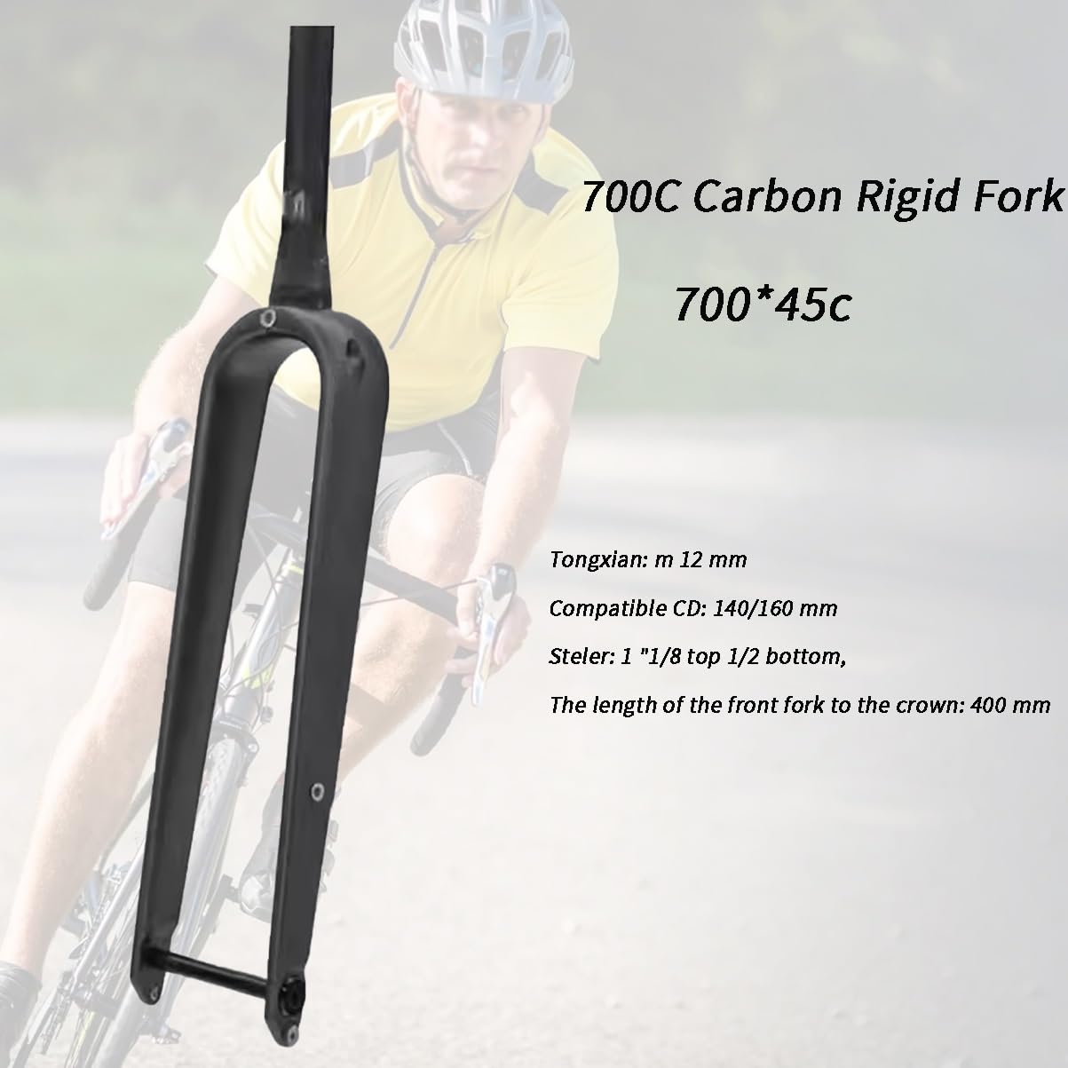 WIQUYBML Fourche Suspendue pour vélo Gravel/Route 700C, Pivot Conique 1-1/2, Frein à Disque Avant, débattement 60 mm, XC Air, axe traversant 100 x 12 WIQUYBML Fourche Suspendue pour vélo Gravel/Route 700C, Pivot Conique 1-1/2, Frein à Disque Avant, débattement 60 mm, XC Air, axe traversant 100 x 12