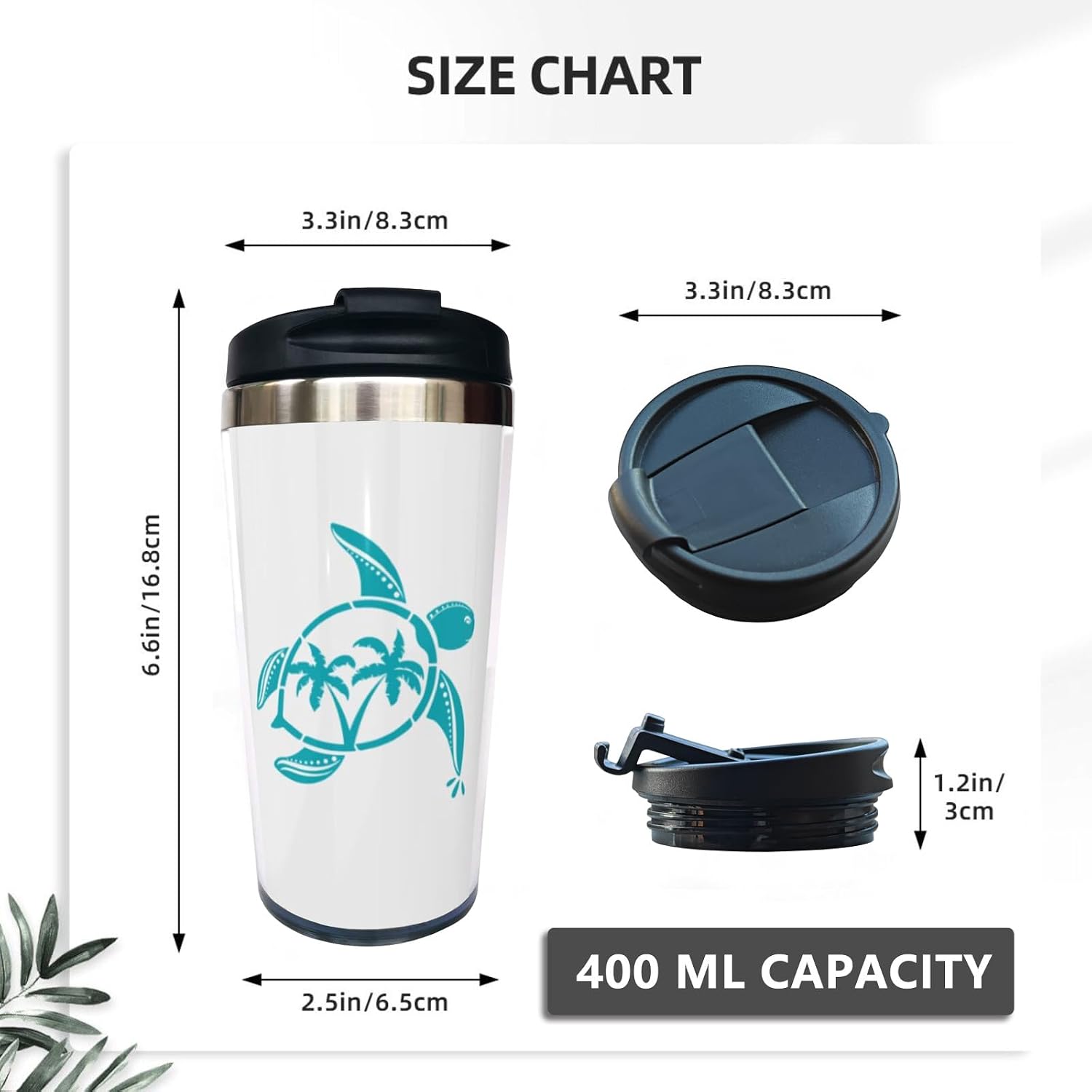 Sea Turtle Travel Coffee Mug 13 Oz, Cute Stainless Steel image 3
