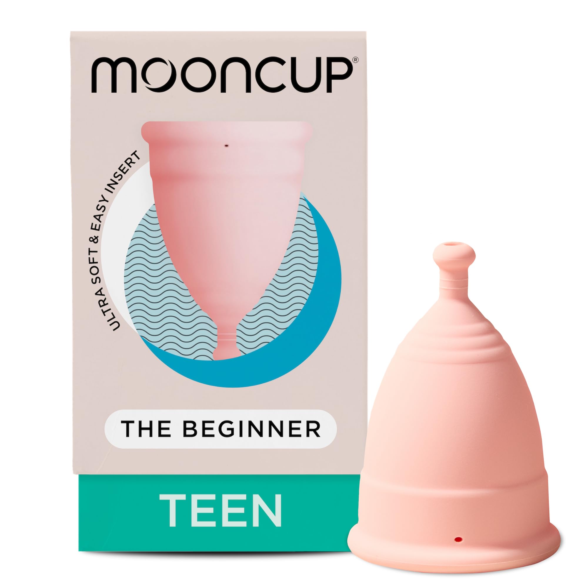 Beginner Menstrual Cup Reusable, Ultra Soft & Easy Insert, Great for Heavy Flow Periods, Size Teen, Age or Below (Pack of 1)