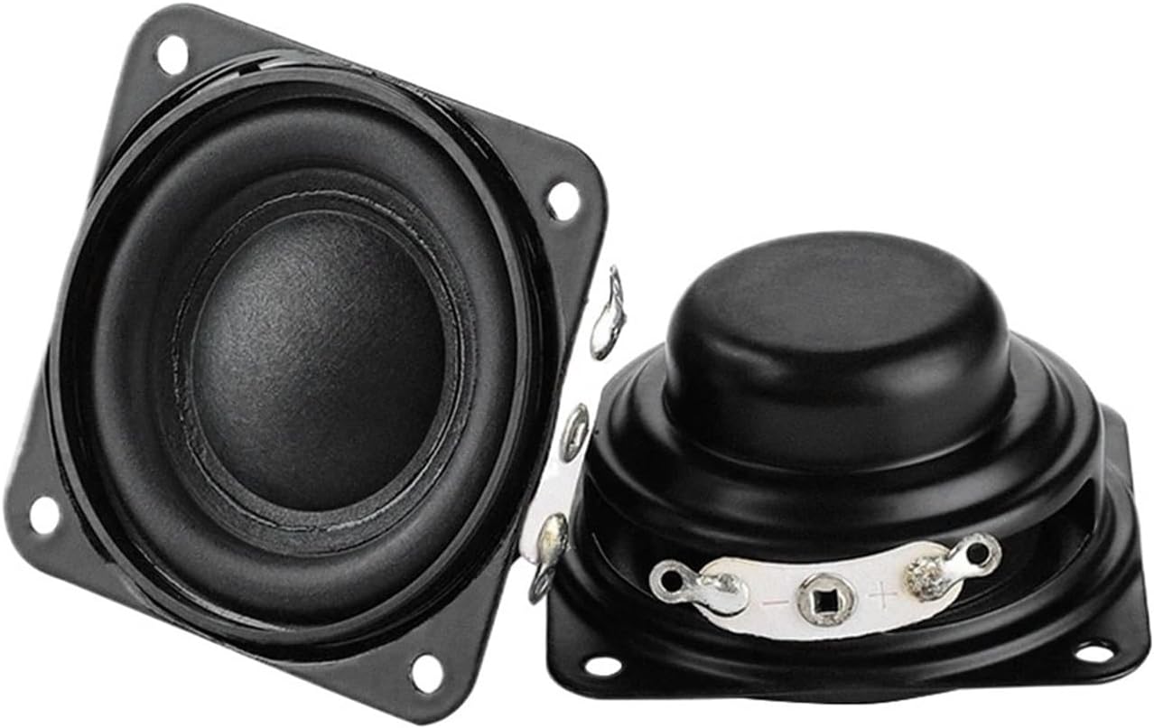 2Pcs 1.5 Inch Mini Full Range Portable Speaker 4 Ohm 5 10W Long Stroke Bass HiFi Stereo Sound Loudpeaker Home Theater(4 ohm 5W)