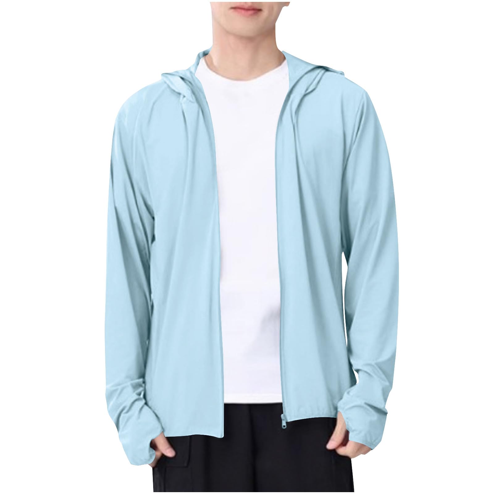 Mens Fleece Lined Winter Jacket with Multi Pockets Zip Front Coat Plus Size Lightweight Hooded Work Cargo