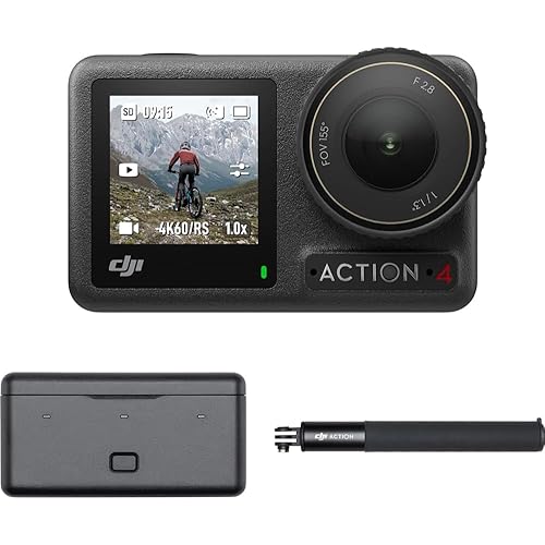 DJI Osmo Action 4 Adventure Combo 4K Waterproof Action Camera (Renewed)
