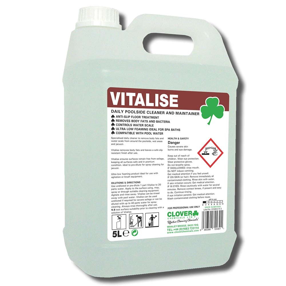 Clover Chemicals 520 Vitalise Daily Poolside Cleaner/Maintainer, 5 L, Pack of 2