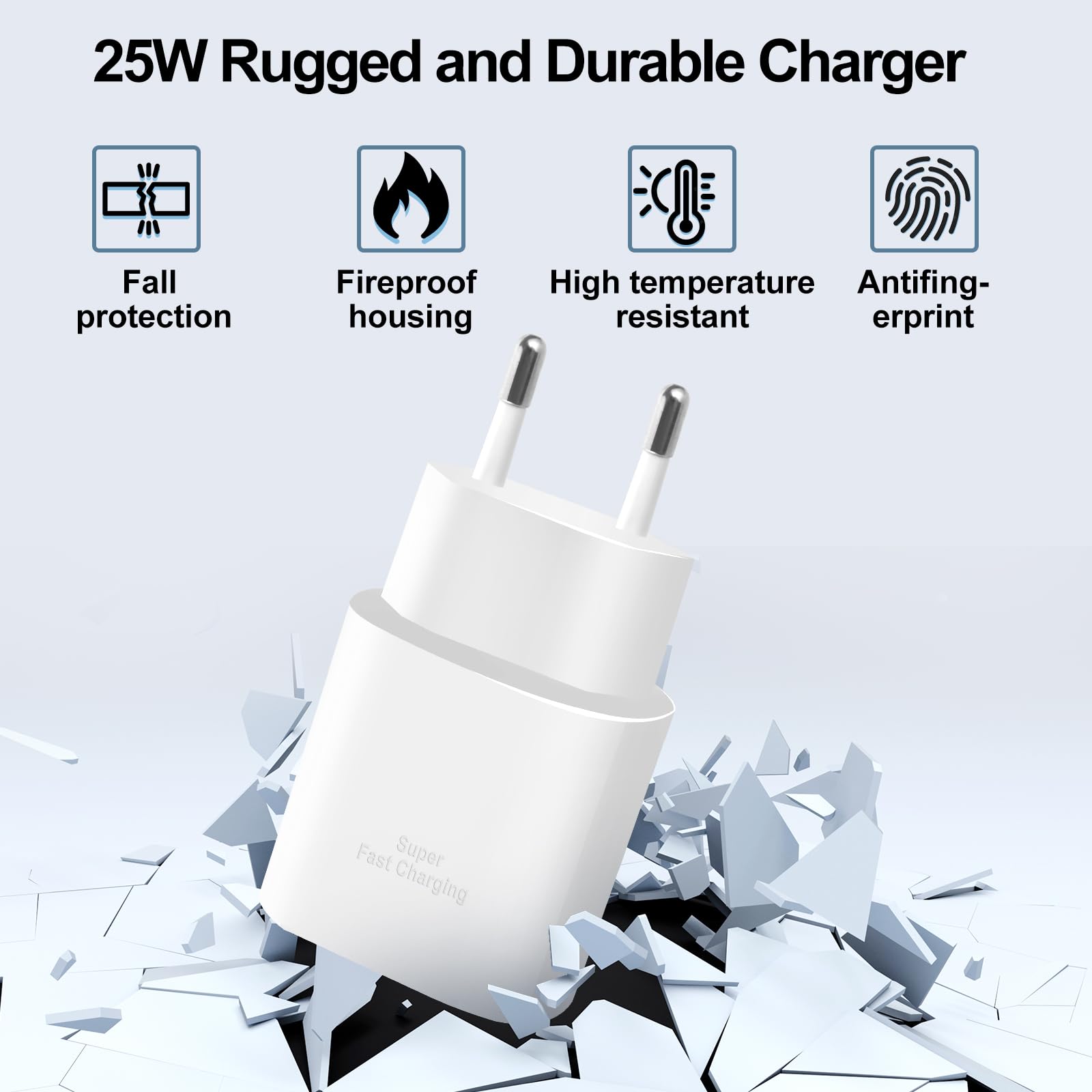 Jahomwire Caricatore iPhone [Certificato MFi] 25W Caricabatterie Rapido USB C e Cavo Caricabatterie iPhone Lightning Original 2M per iPhone14 Plus/13 Pro Max/12 Mini/11 Pro/XR/XS/SE/X/8 Plus/iPad