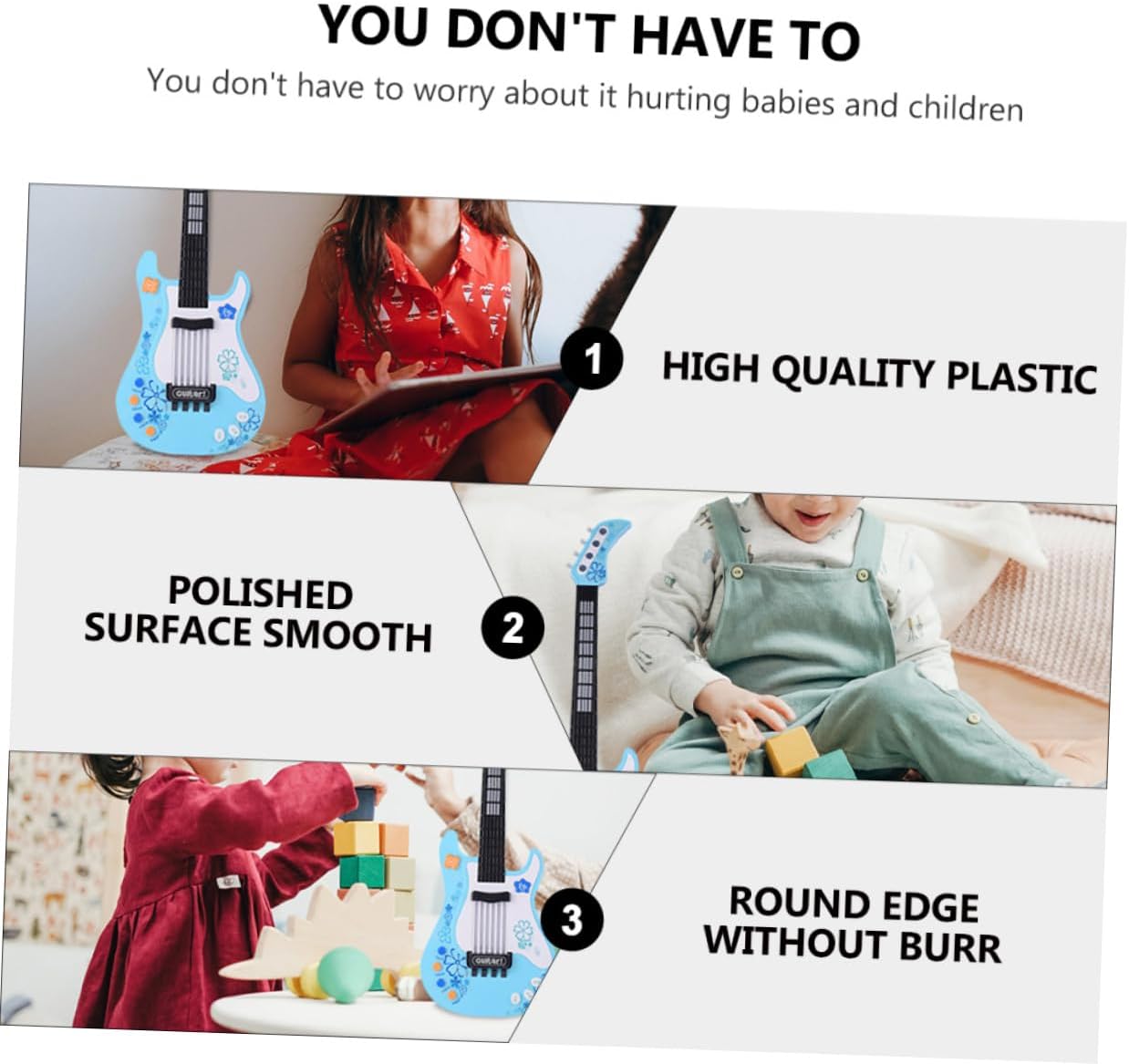 SUPVOX Boys and Girls Electric Guitar Toy Musical Instrument for Beginners Educational Plaything Bright Colors for Indoor Learning and Early Childhood Development