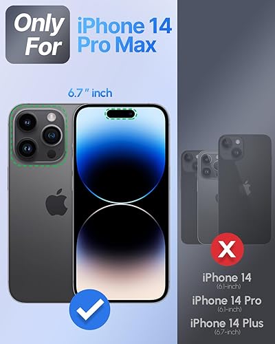 Miniatura 2 de Silverback Funda para iPhone 14 Pro Max con funda para cámara, funda compatible con MagSafe con soporte, translúcida mate a prueba de golpes para