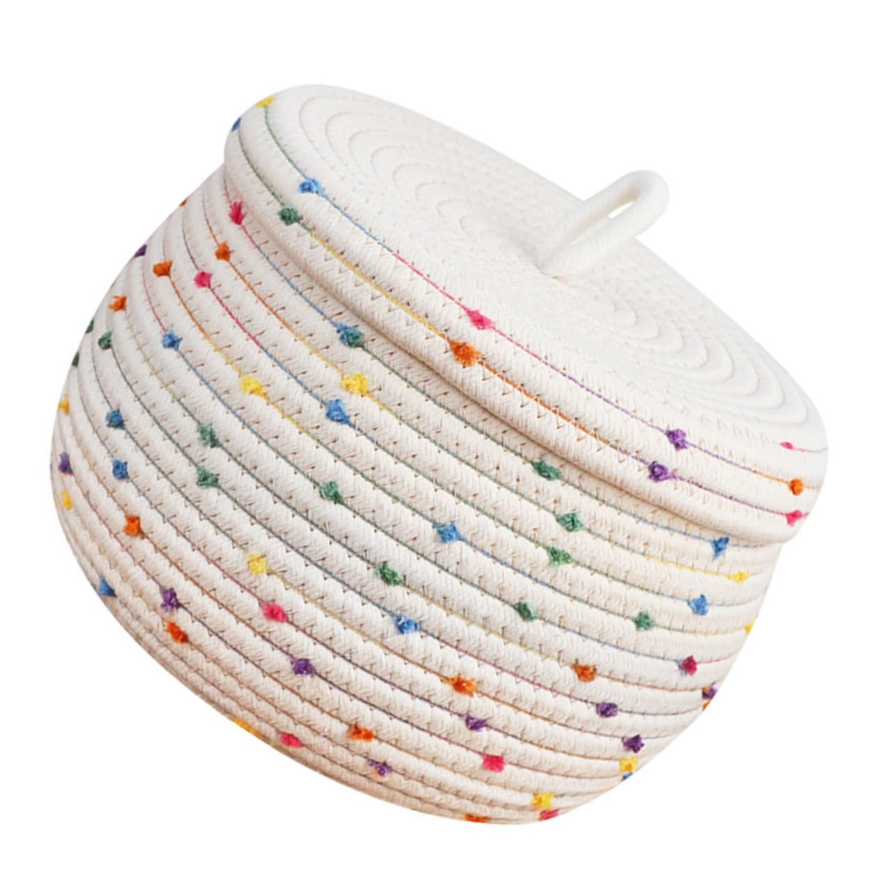 Cesta de algodón con tapa como regalo práctico de hogar para baño y salón