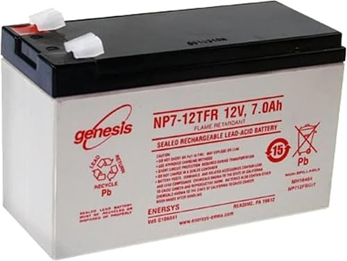 EnerSys Genesis NP - Batería ignífuga auténtica NP7-12TFR de 12 voltios y 7 amperios