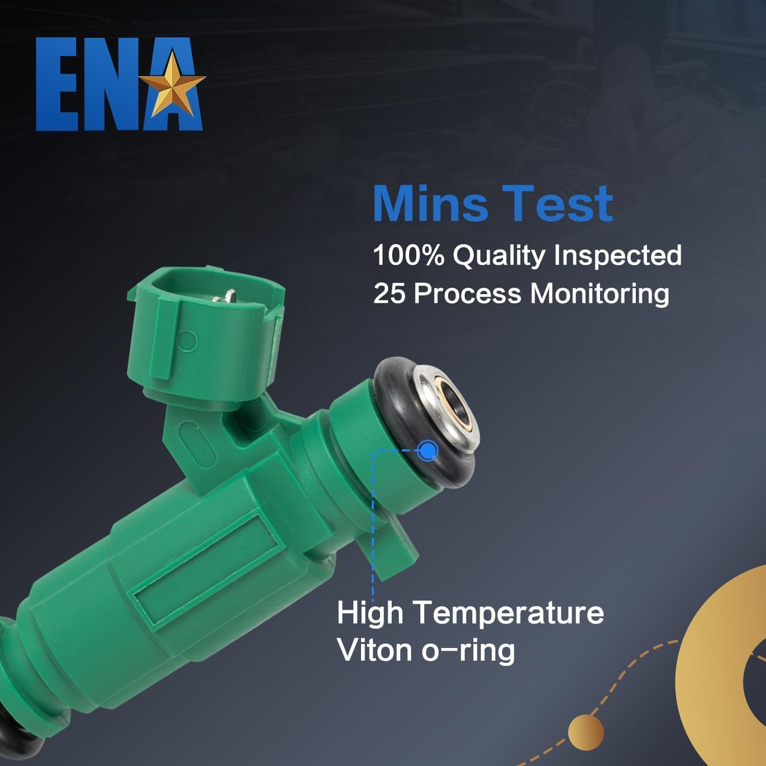 ENA 4 Holes Fuel Injectors Set of 4 Compatible with Dodge Hyundai Kia Attitude Accent Sonata Tiburon Tucson Rio Rio5 Optima Magentis L4 V6 1999-2011 1.6L 2.5L 2.7L for FJ660 217-3274 3531037150