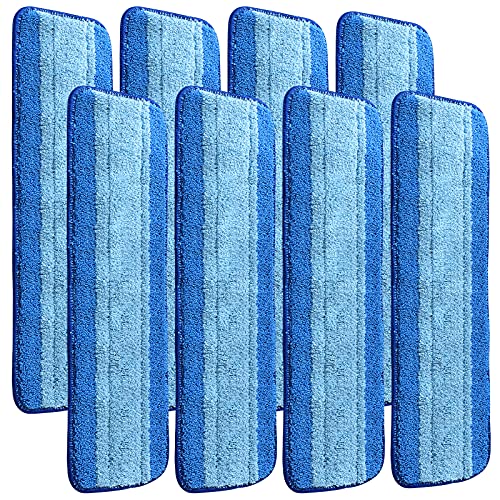 Gazeer 8 Pack Microfiber Cleaning Pads Compatible with Bona Mops Safe for Hardwood and Hard-Surface Floors Washable Reusable
