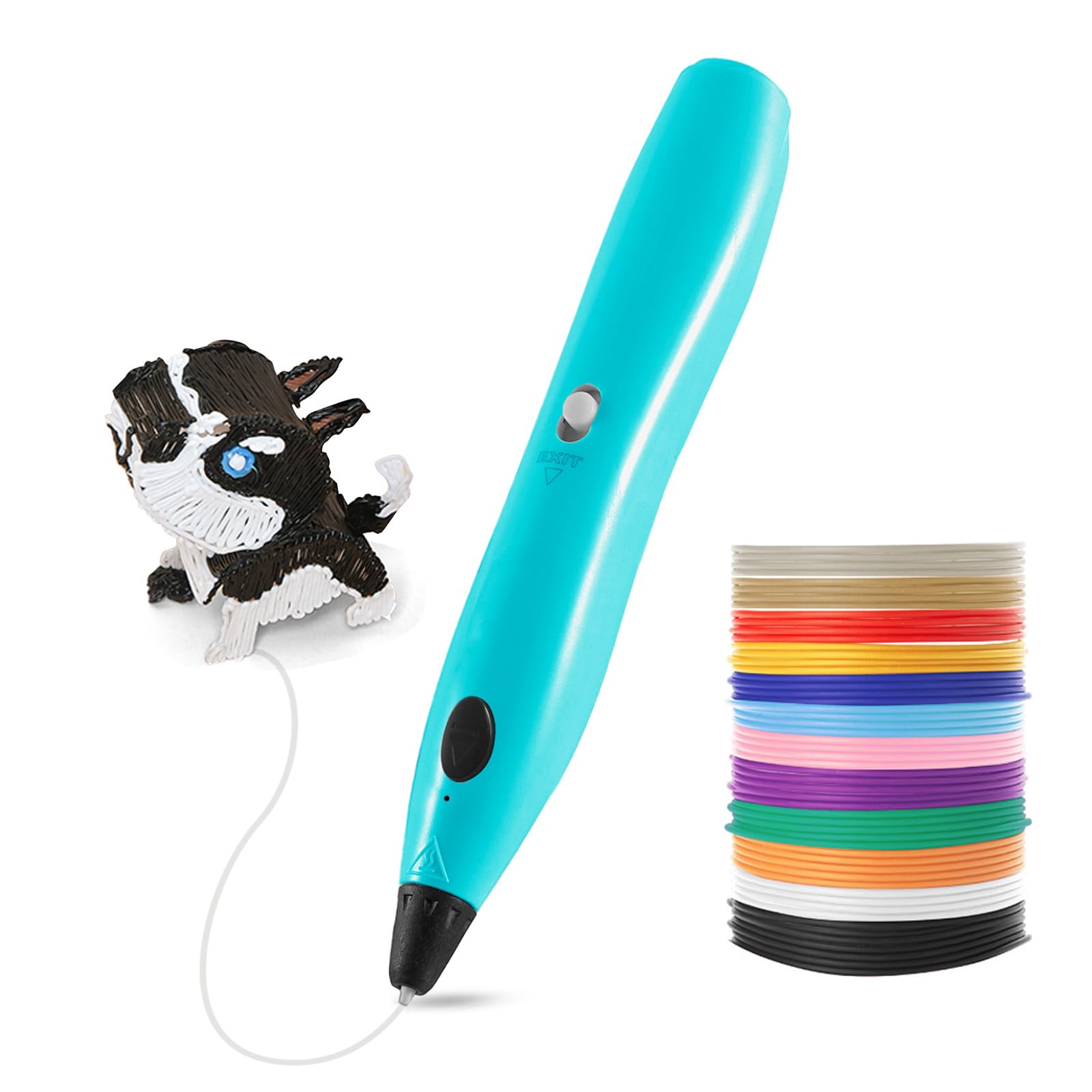 RPC200B Stylo 3D Version Bouton avec Filament PLA 12 Couleurs