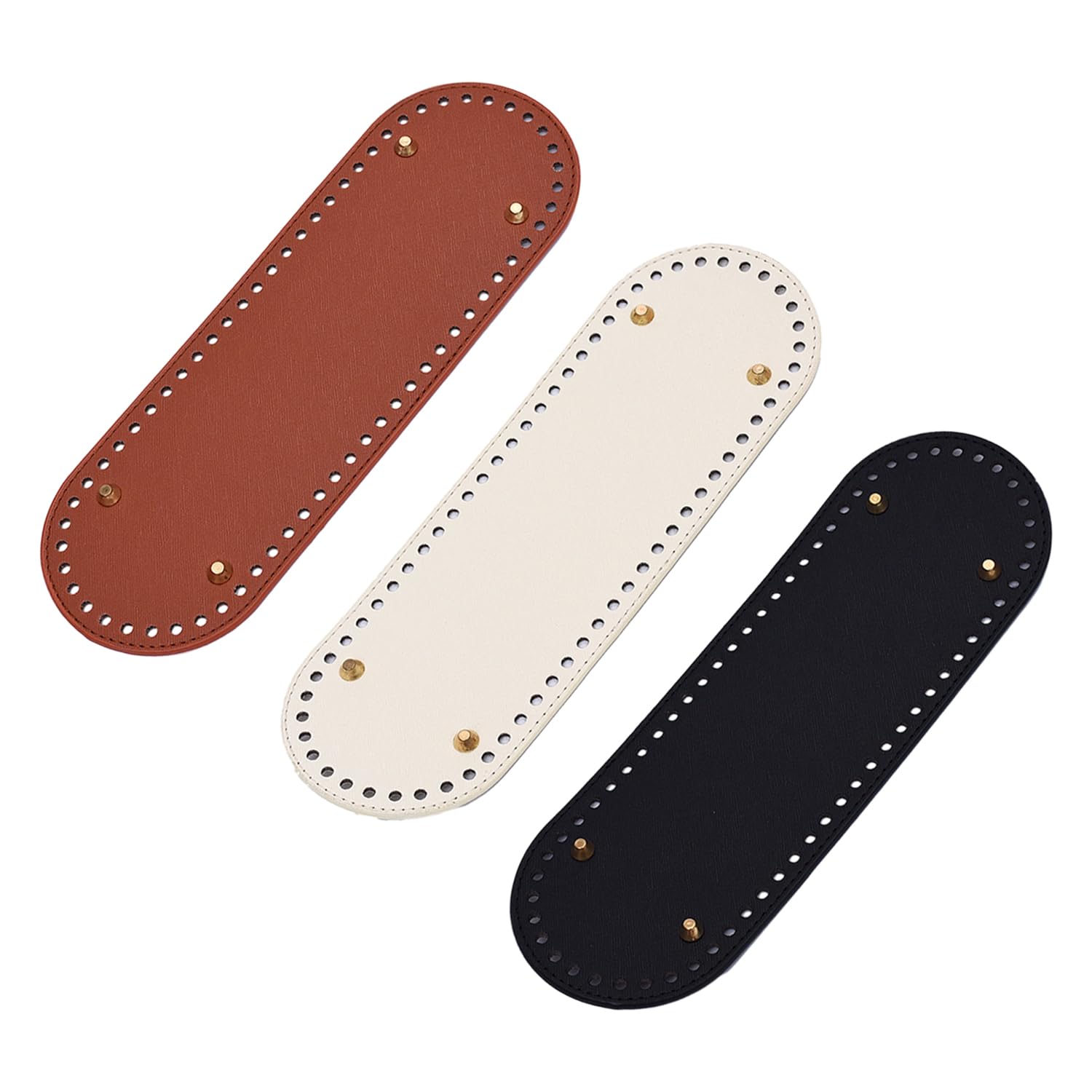 4er Set Lederbeutelböden 30x10 Cm - DIY Taschenböden In 4 Farben Mit Hakenkante