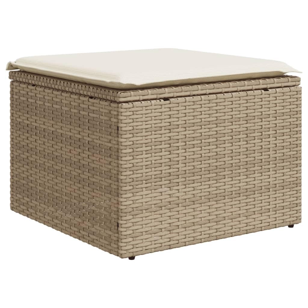 Set De Sofás De Jardín 11pzas Ratán Sintético Beige