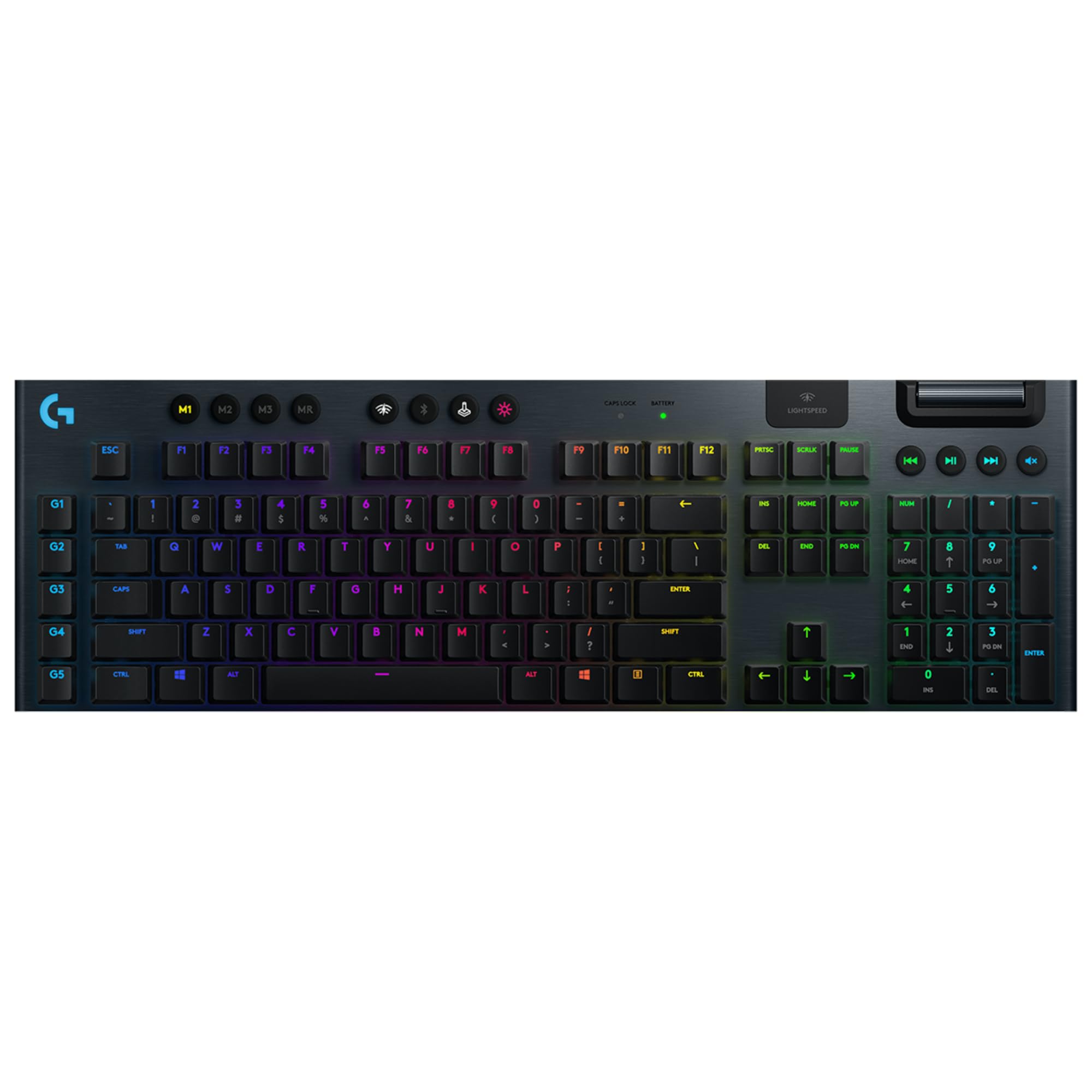 Logitech G915 LIGHTSPEED kabellose mechanische Gaming-Tastatur, Taktiler GL-Tasten-Switch, Französisches AZERTY Layout - Carbon