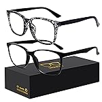 Oilway Blue-Light Blocking Glasses Computer Reading/Gaming/TV/Phones Glasses Fashion Anti Eyestrain UV Glasses for Women Men(H4-Black+heidian)