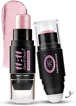 Fashion Colour 11:11 Glow O’Clock Highlighter Stick – Long-Lasting Cream Highlighter for Face & Body | Dual-Ended with Applicator Sponge | Natural Radiant Finish | Easy to Blend Makeup Glow Stick (Lavender)
