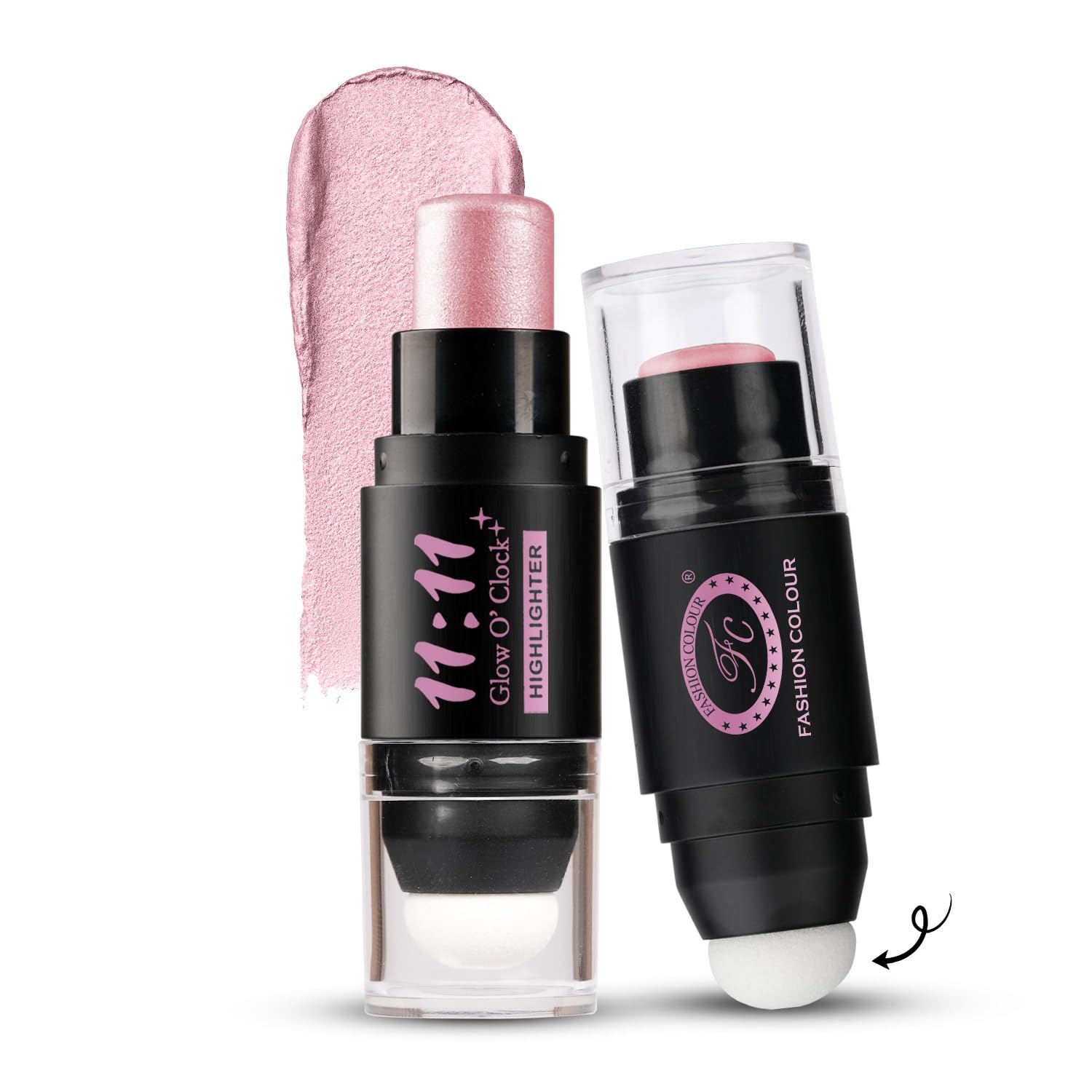 Fashion Colour 11:11 Glow O’Clock Highlighter Stick – Long-Lasting Cream Highlighter for Face & Body | Dual-Ended with Applicator Sponge | Natural Radiant Finish | Easy to Blend Makeup Glow Stick (Lavender)-picture-31