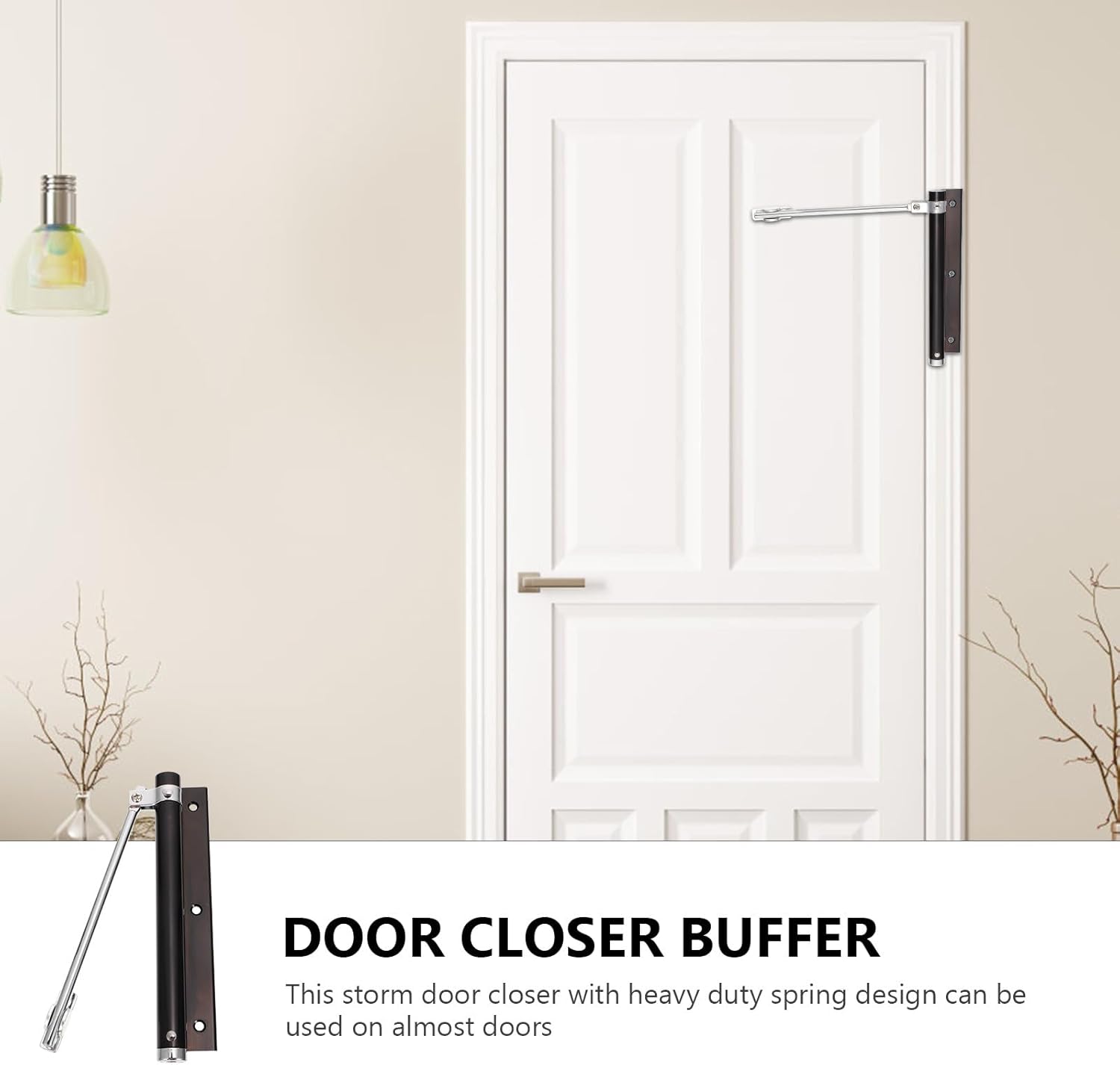 2Pcs Automatic Door Closer with Adjustable Closing Speed Spring Door Closer for Home and Lightweight Fire-Resistant