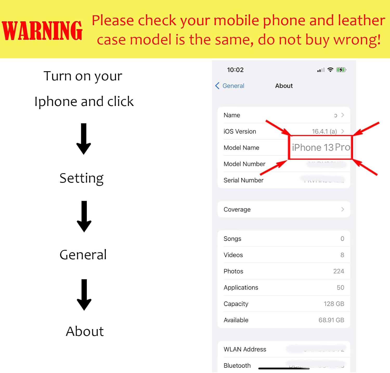 Leather Case Compatible with iPhone 13 Pro Wallet 6.1",Genuine Leather 2-in-1 Magnetic Detachable Shockproof,Flip Folio Cover with Card Slot, RFID Blocking Brown