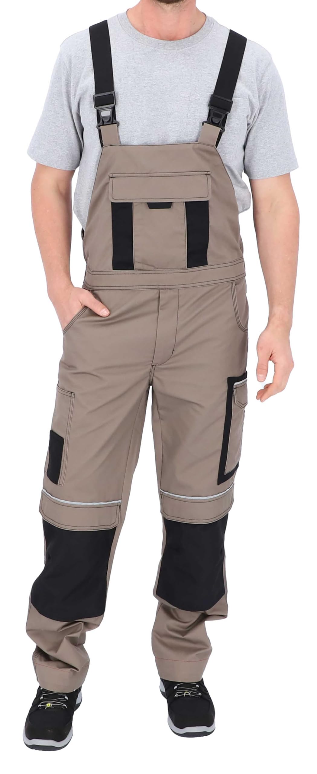ELIWORX Tuinbroek voor heren met stretch – Lange werkbroek voor mannen met gereedschapszakken – Robuuste werkkleding voor vakwerk, bouw & kluswerk – comfortabel & duurzaam, wit, 44