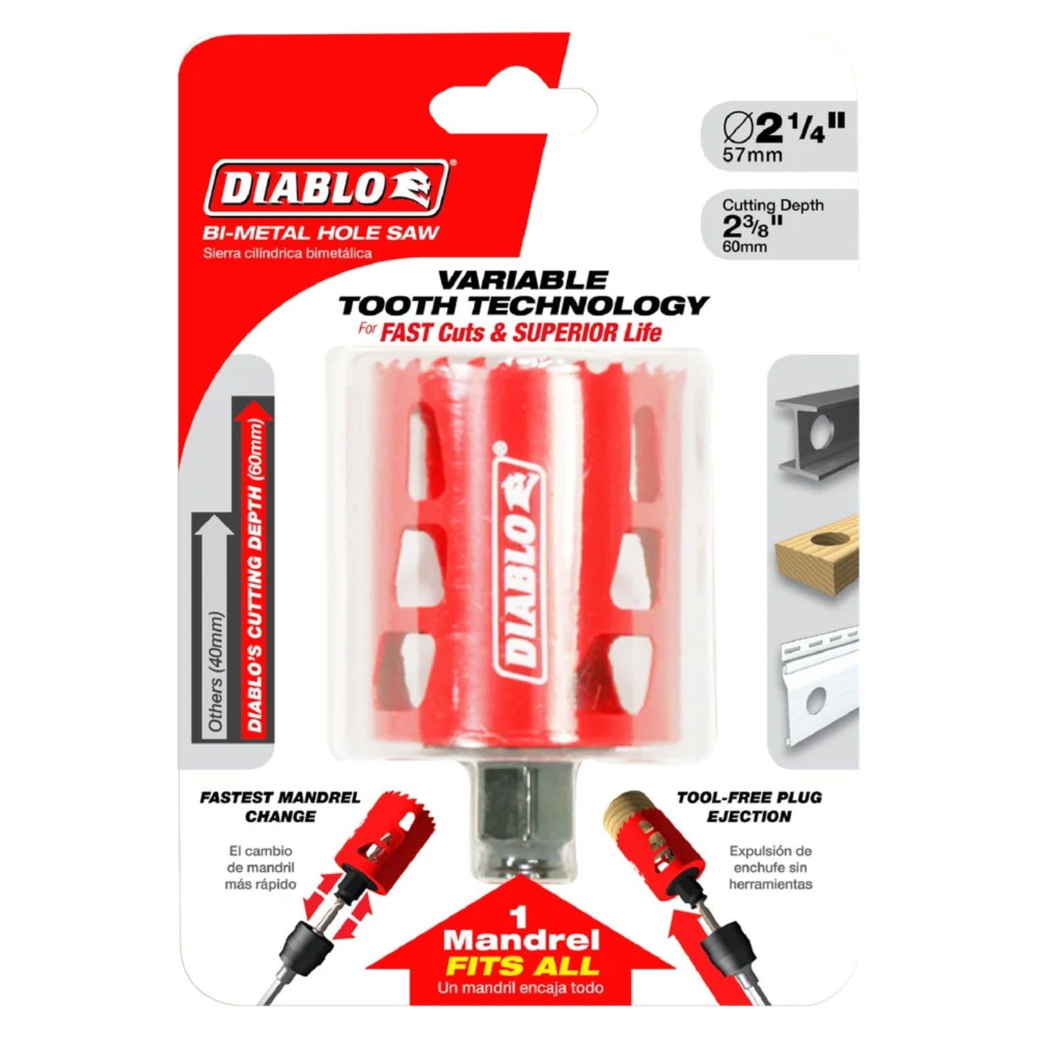 Diablo Bi-Metal Hole Saw - 2-1/4" -2 Diablo Bi-Metal Hole Saw - 2-1/4" -2