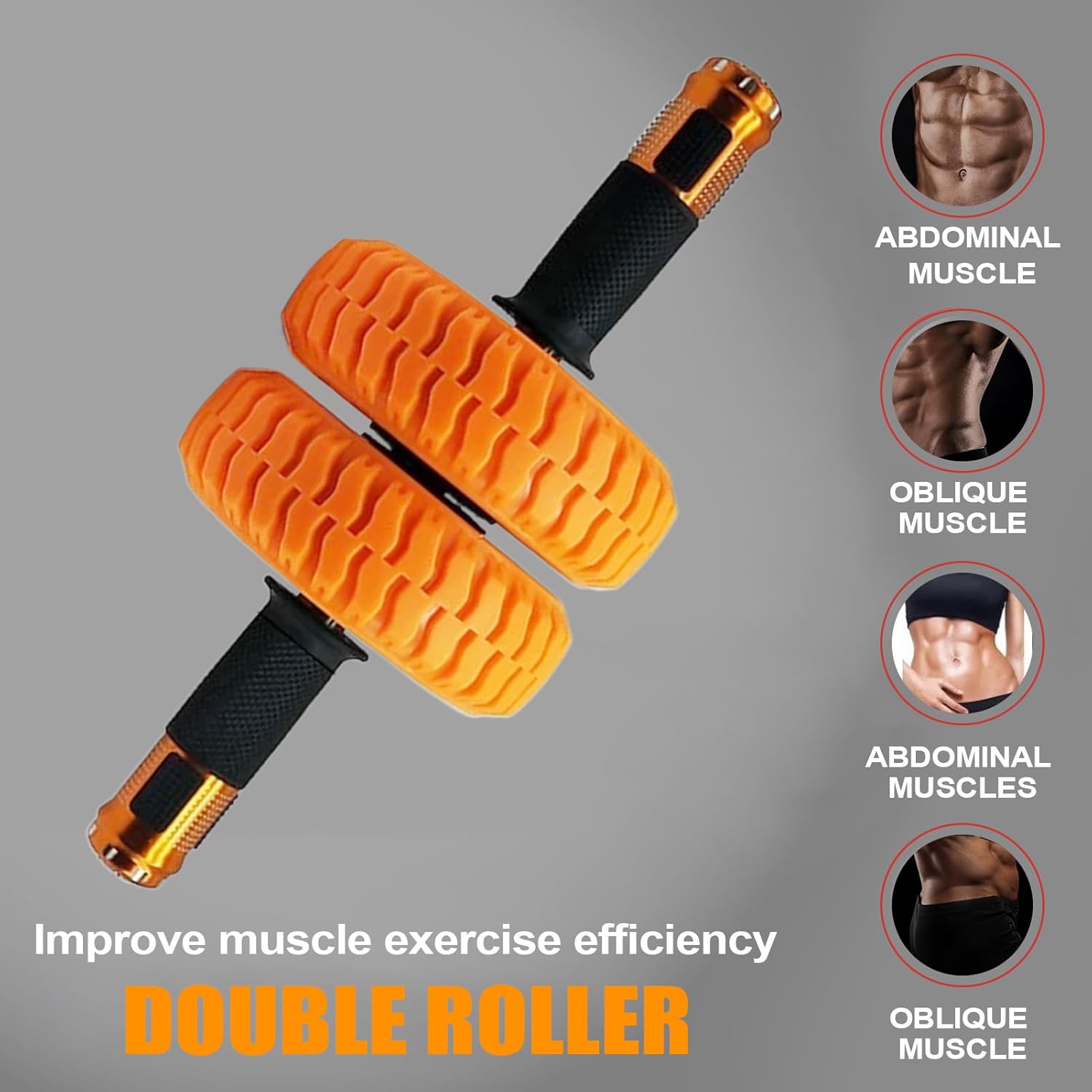 Ab Roller - 6 Inch ABS Abdominal Wheels Core Strength Training | Core Workout Strength Training Home Gym Accessories for Indoor Outdoor Fitness Travel Office Yard Exercise