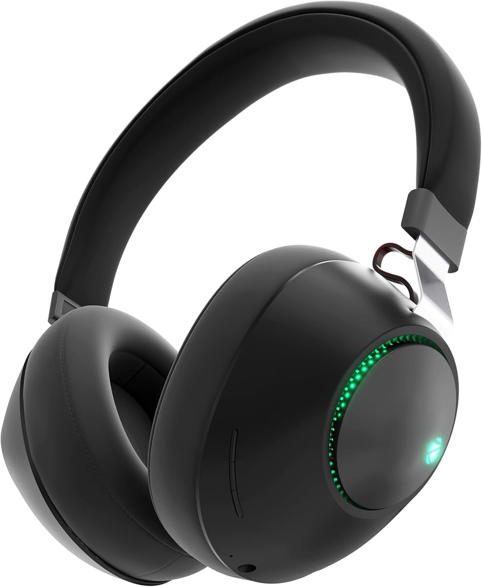ZEBRONICS Duke Over Ear Wireless Headphone with Up to 60h Backup,Supports Bluetooth,Dual Pairing,Gaming Mode,Environmental Noise Cancellation (ENC),LED Lights,Deep Bass,Voice Assistant Support (Black)