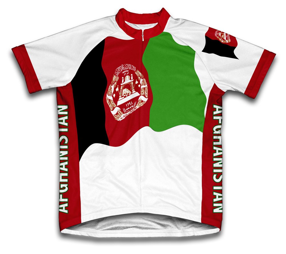 ScudoPro Afghanistan Flag Short Sleeve Cycling Jersey for Men - Size 4XL