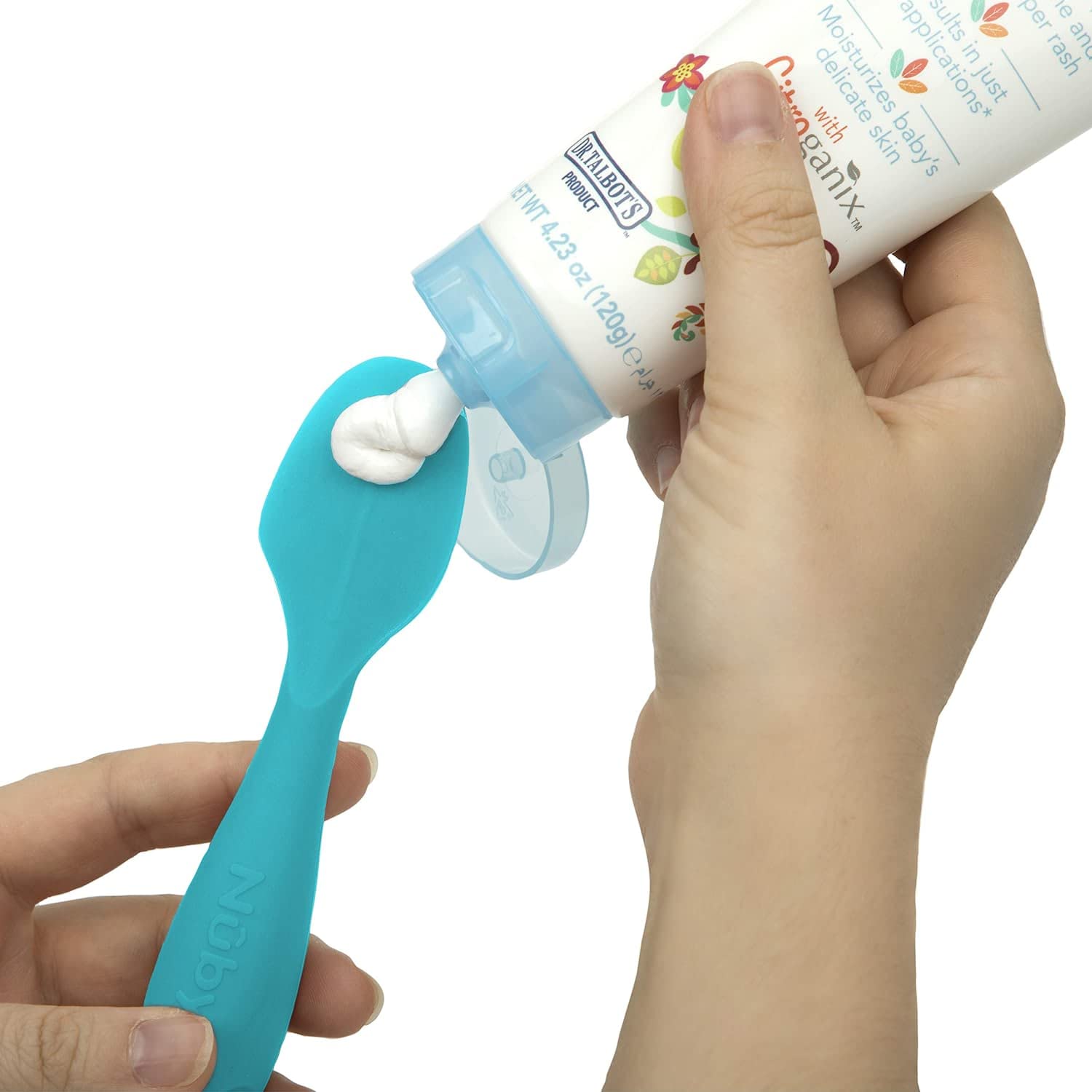 Nuby Dr. Talbots Lot de 16 pinceaux à crème en silicone avec base ventouse Aqua