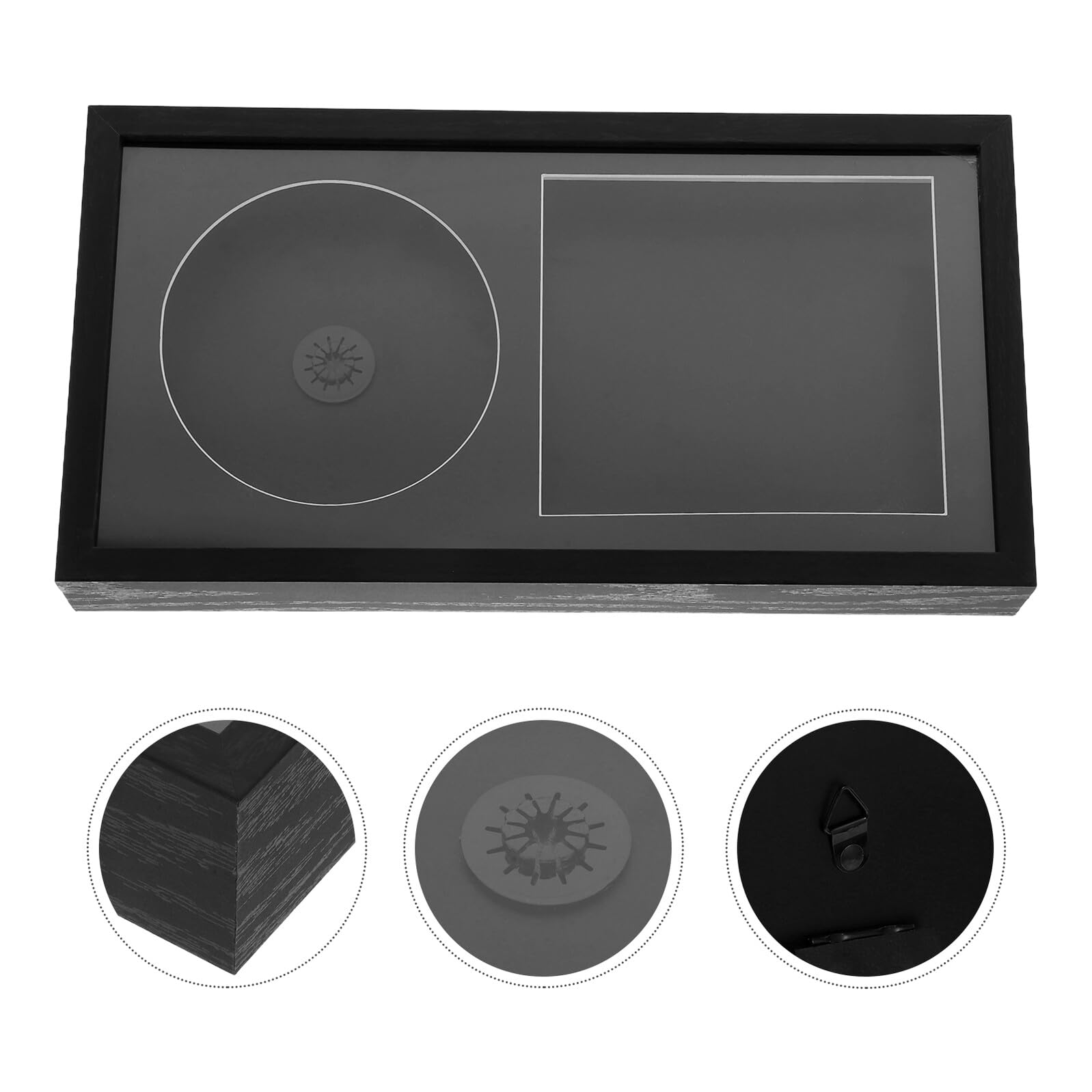 2 Szt. RAM CD Płyty i Etui Czarna Podwójna Szczelina Ścienna Półka Winyle Organizer Albumów Elegancka Dekoracja dla Kolekcji Muzycznych