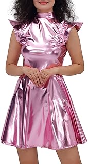 2025 - Vestido de lentejuelas para mujer, color sólido, falda plisada, vestido de invierno, manga larga