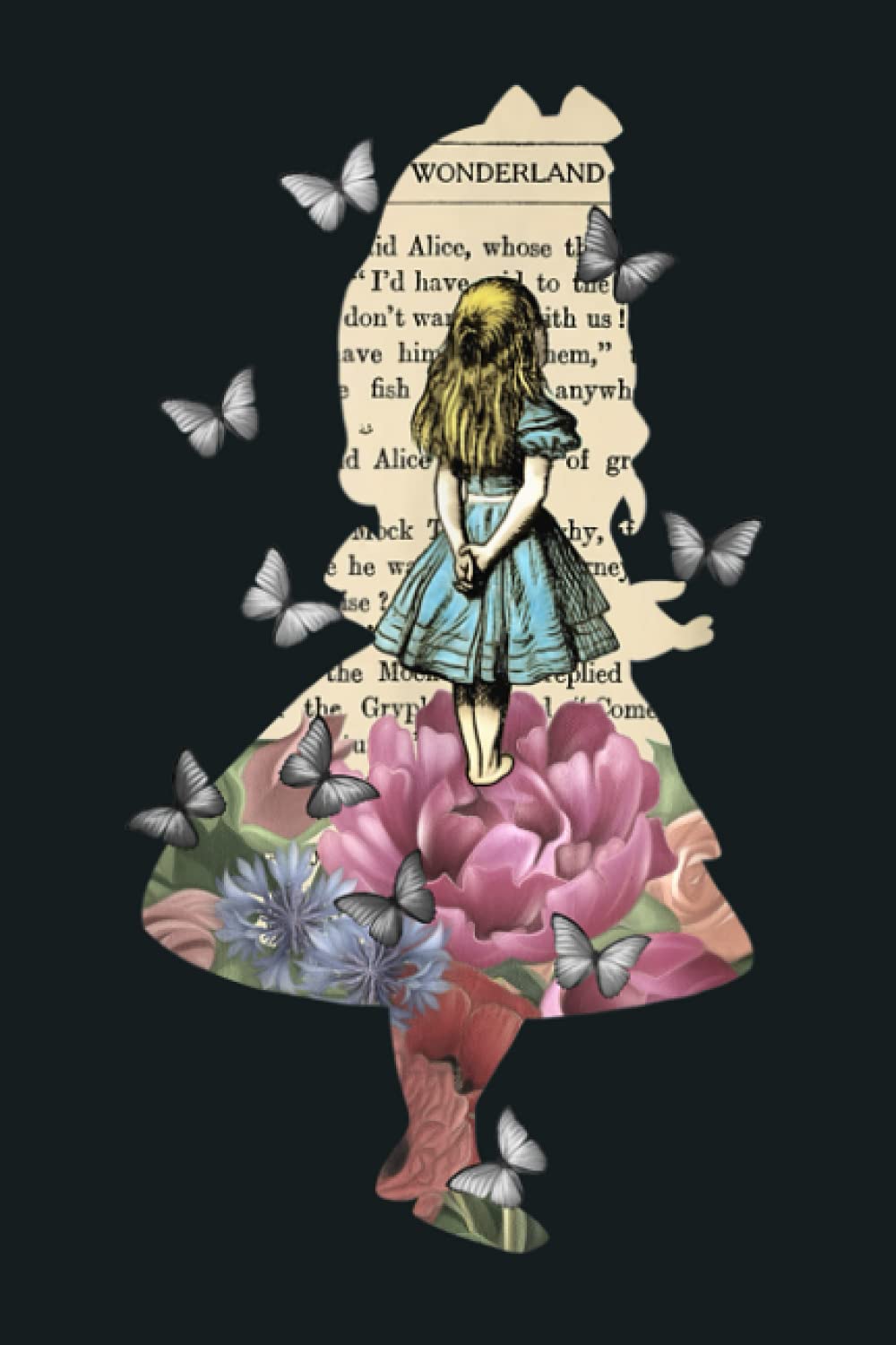 Alice In Wonderland Magical Garden Vintage Book: notebook, notebook journal beautiful , simple, impressive,size 6x9 inches, 114 paperback pages