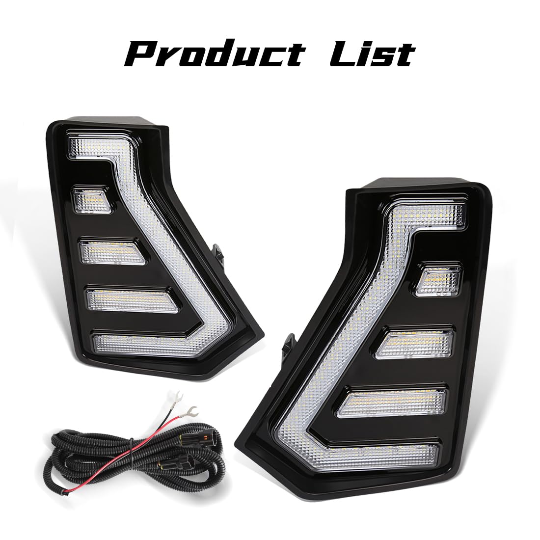 AFOGGEST Daytime Running Lights For Toyota Tacoma 2024 2025 Dual Color LED Fog Light with Amber Turn Signal Start Animation